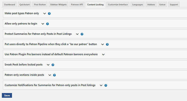 Content locking section revamp