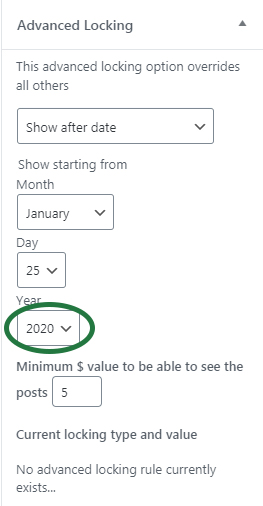 Date based lock into future