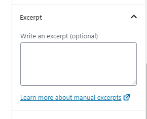Gutenberg excerpt metabox