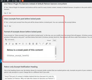 How to Show Excerpts before Locked Posts with Patron Plugin Pro