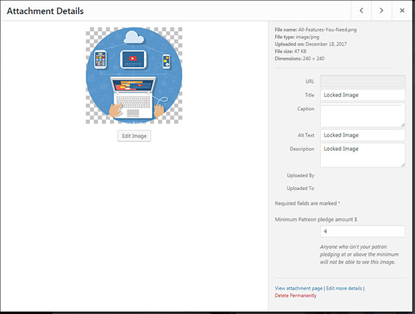 Locking Images via Media Library