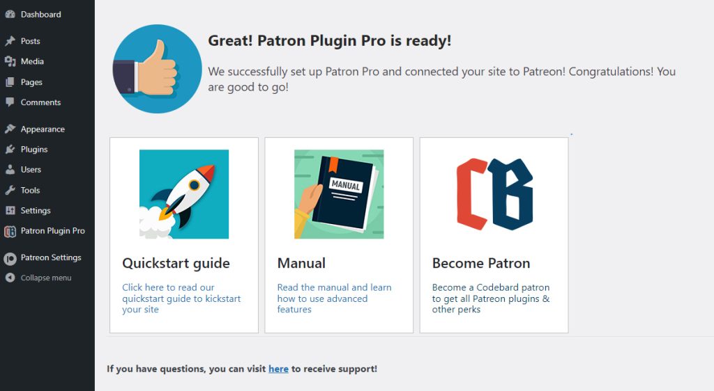 Patron Plugin Pro Setup Done