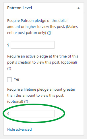 Require total lifetime pledge