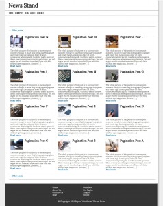 Blog listing page with "News Stand" style